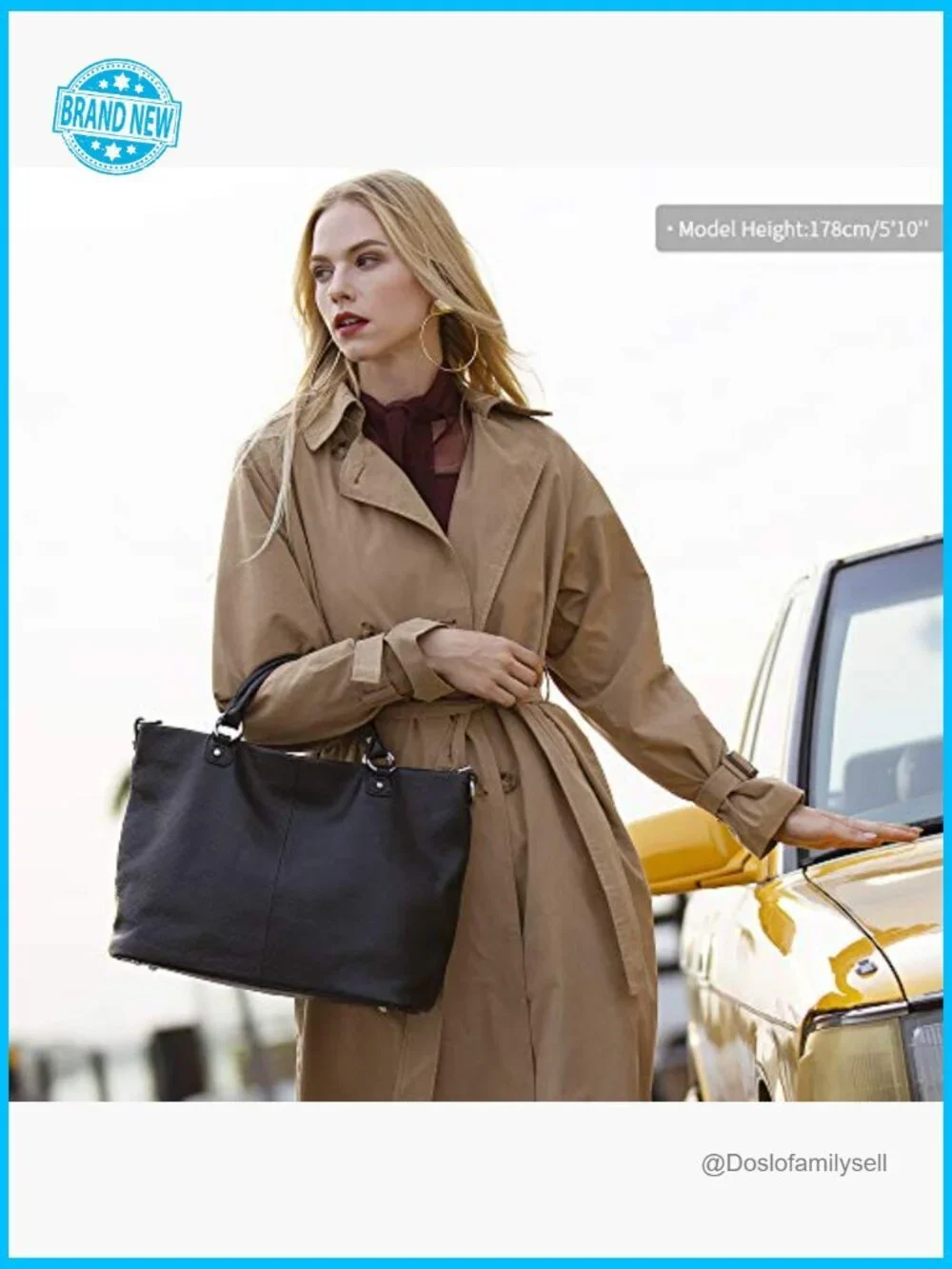 Soft Leather Tote Satchel Handbag Adjustable Strap Elegant Minimal Chic